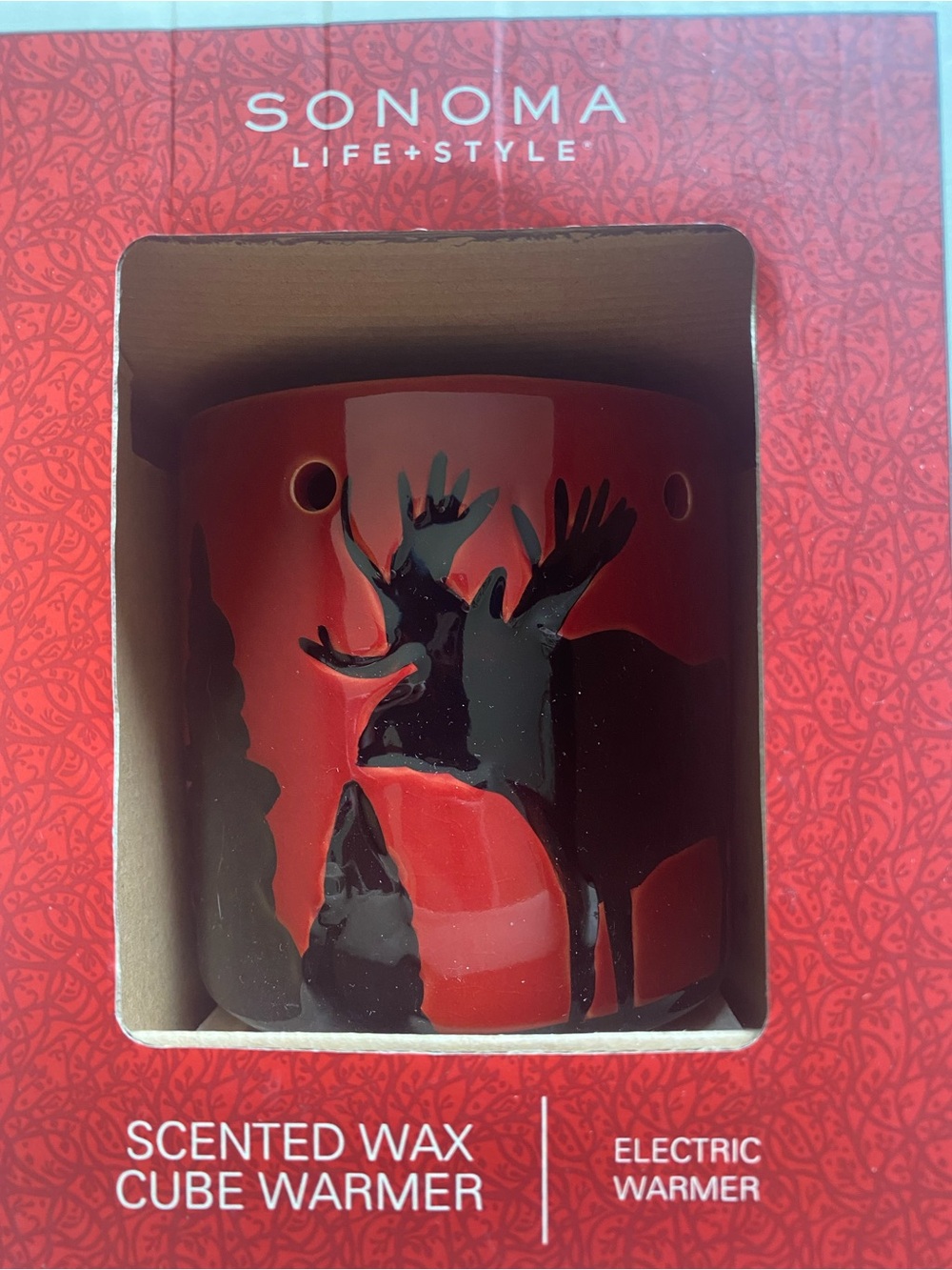 Sonoma Red Ceramic Moose Wax Cube Electric Warmer - Picture 6 of 7